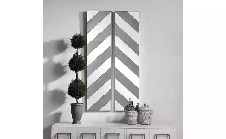 04229 JEANNIE MIRRORED WALL DECOR, S 2 UTTERMOST  04229