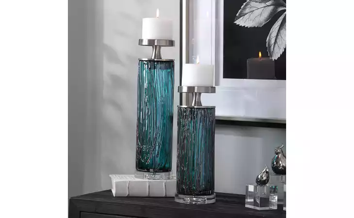 17583 ALMANZORA CANDLEHOLDERS, S/2 UTTERMOST  17583