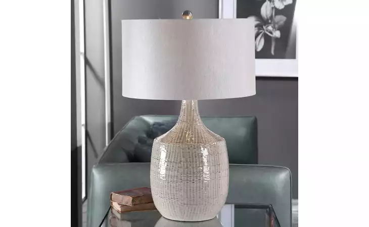 28205-1  FELIPE TABLE LAMP, LIGHT GRAY