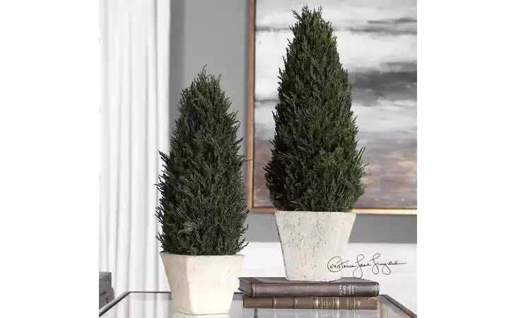 60140 CYPRESS CONE TOPIARIES, S/2 UTTERMOST  60140