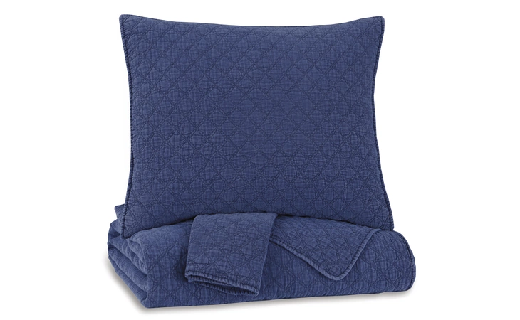 Ryter QUEEN/FULL COVERLET SET ASHLEY Navy Q723002Q