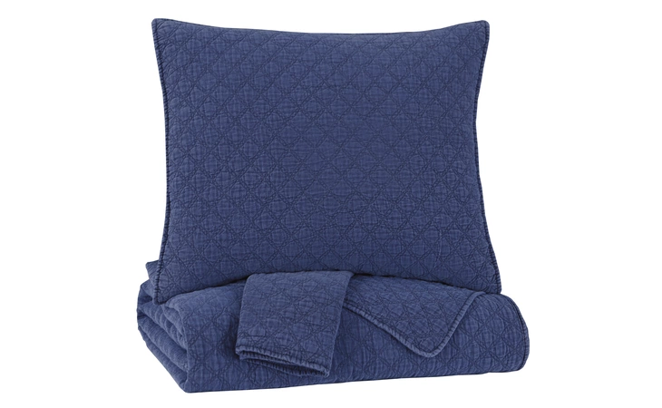Ryter KING COVERLET SET ASHLEY Navy Q723003K
