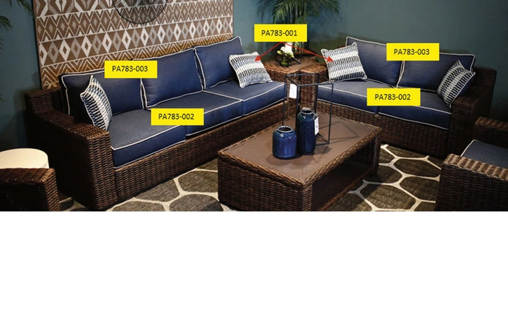 Grasson Lane SEAT CUSHION ASHLEY Brown/Blue PA783-002