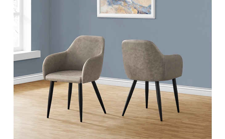 I1194 DINING CHAIR - 2PCS - 33 H - TAUPE FABRIC - BLACK METAL MONARCH SPECIALTIES  I1194