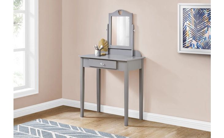 I3327  VANITY - GREY / MIRROR AND STORAGE DRAWER