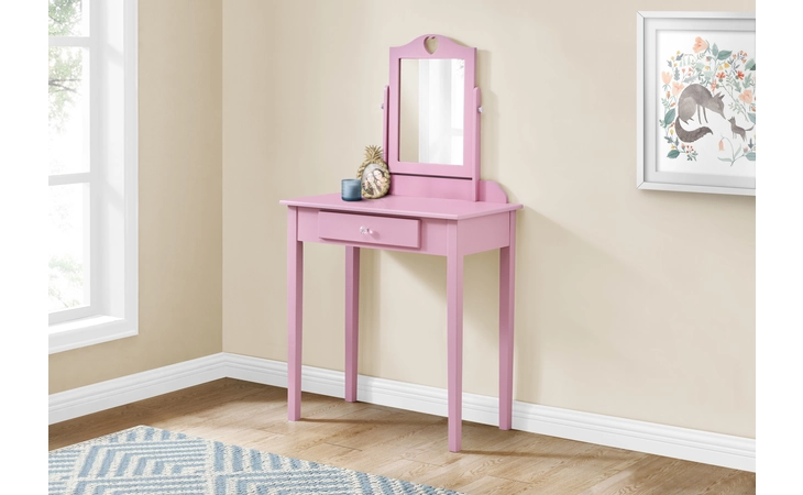 I3328  VANITY - PINK / MIRROR AND STORAGE DRAWER