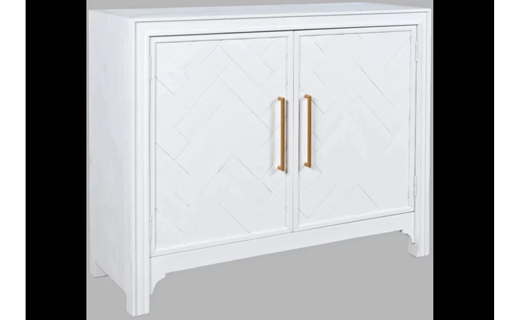 GRAMERCY COLLECTION 2 DOOR ACCENT CABINET W/CHEVRON PATTERN DOOR - ASSEMBLED GRAMERCY COLLECTION JOFRAN  2056-40
