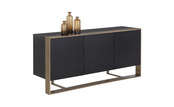  DALTON SIDEBOARD - ANTIQUE BRASS - BLACK SUNPAN FURNITURE  107056