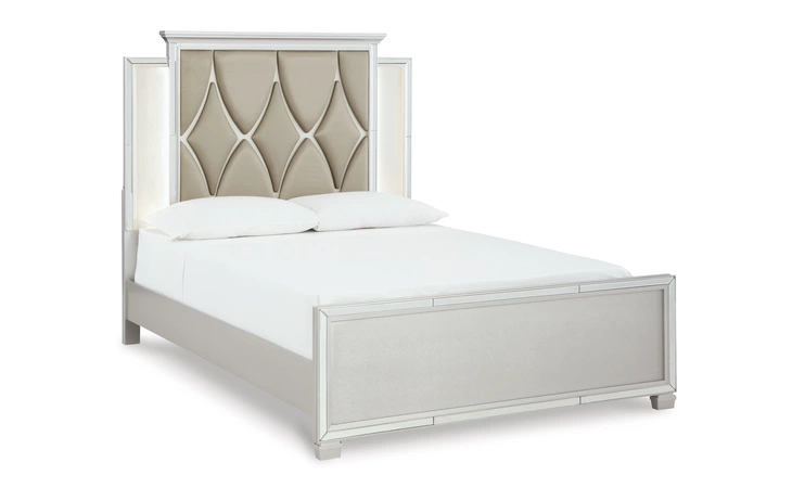 Lindenfield QUEEN UPH PANEL HEADBOARD ASHLEY Silver B758-77