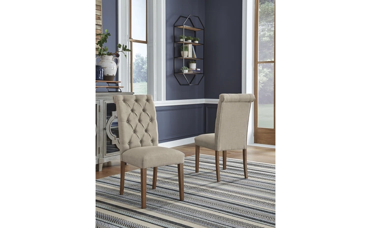 Harvina DINING UPH SIDE CHAIR (2/CN) ASHLEY FURNITURE Light Brown D324-03