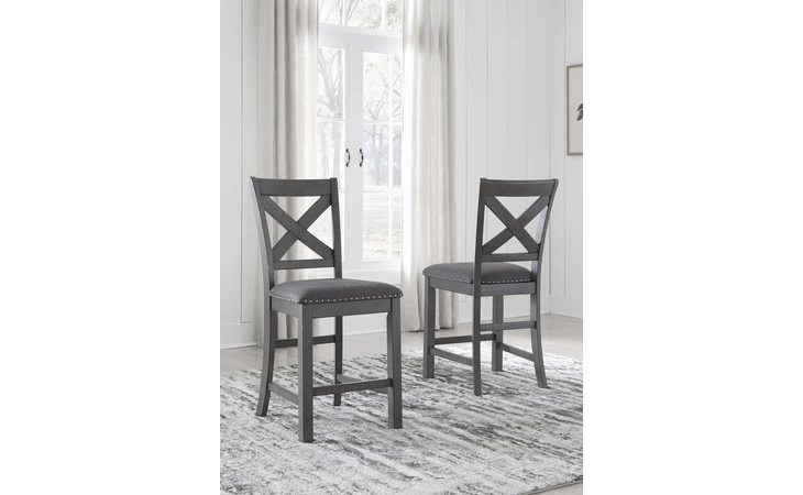 Myshanna UPHOLSTERED BARSTOOL (2/CN) ASHLEY Gray D629-124