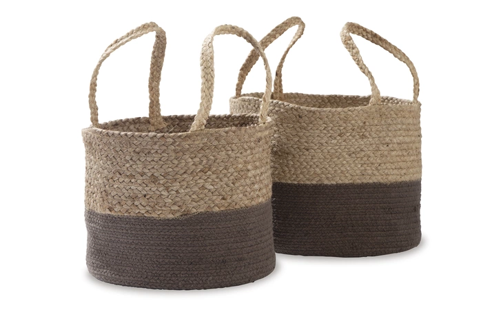 Parrish BASKET SET (2/CN) ASHLEY Natural/Charcoal A2000436
