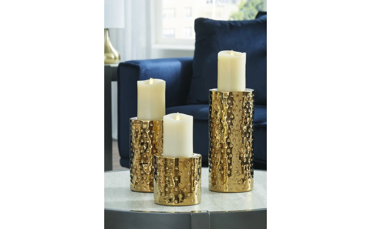 Marisa CANDLE HOLDER SET (3/CN) ASHLEY Gold Finish A2000461