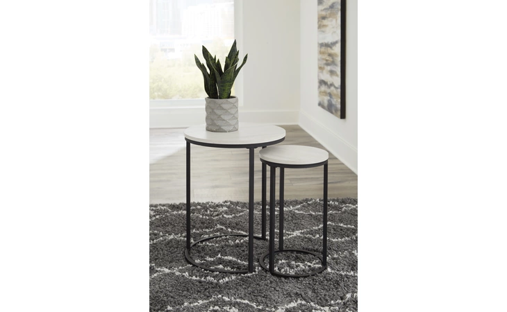 Briarsboro ACCENT TABLE (2/CN) ASHLEY White/Black A4000225