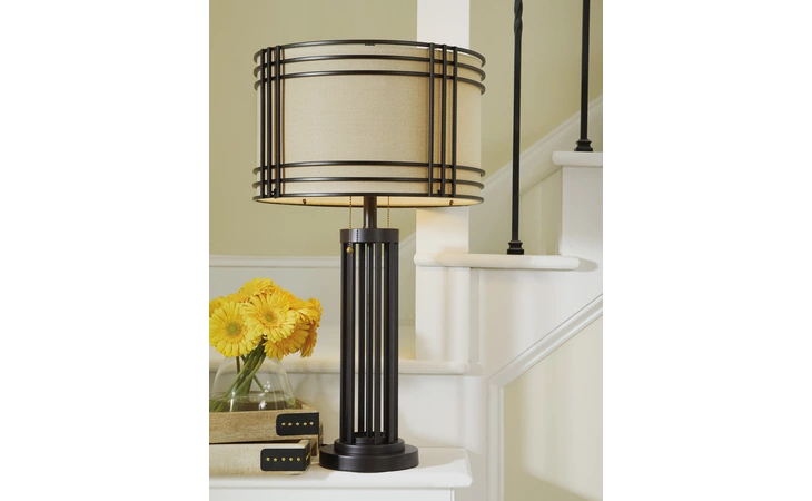 Hanswell METAL TABLE LAMP (1/CN) ASHLEY Dark Brown L208294