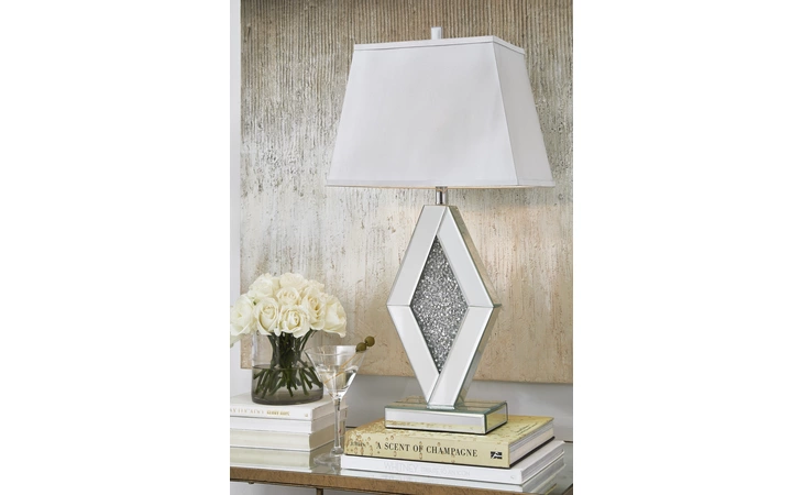 Prunella MIRROR TABLE LAMP (1/CN) ASHLEY Silver Finish L429034