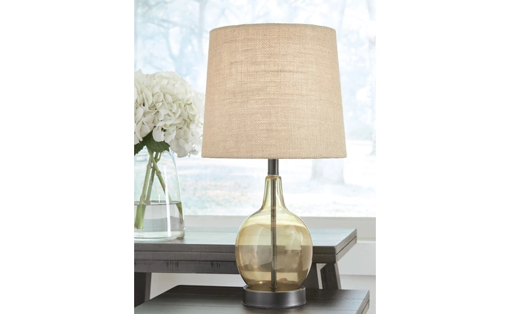 Arlomore GLASS TABLE LAMP (1/CN) ASHLEY Glass Table Lamp (1/CN) L431534