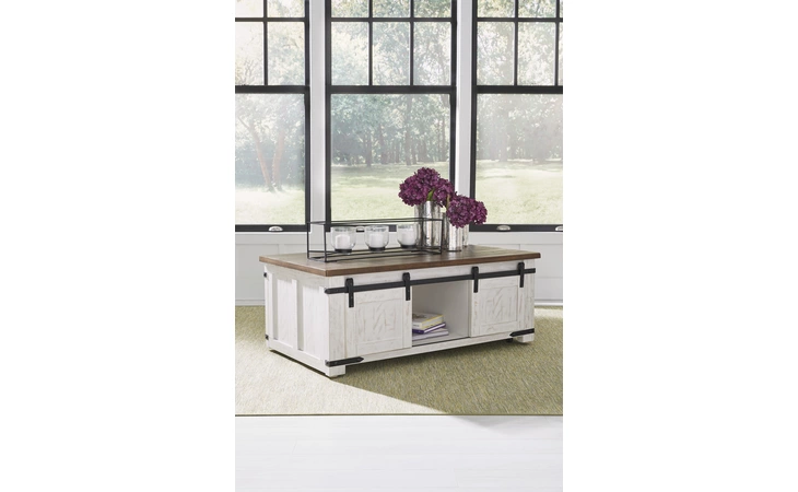 Wystfield RECTANGULAR COFFEE TABLE ASHLEY White/Brown T969-1