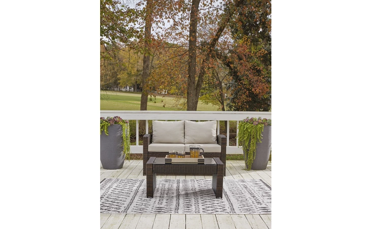 P351-035 East Brook LOVESEAT W/TABLE (2/CN)