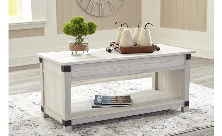 Bayflynn RECT LIFT TOP COFFEE TABLE ASHLEY Whitewash T172-9