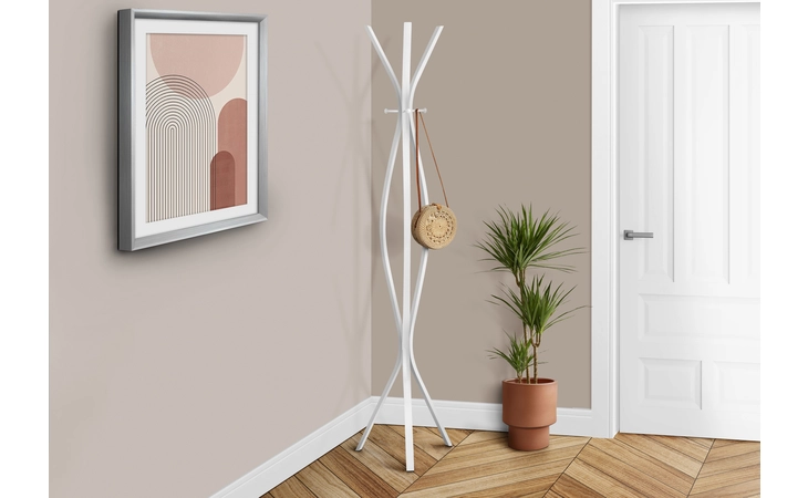 I2014  COAT RACK - 72 H - WHITE METAL CONTEMPORARY STYLE