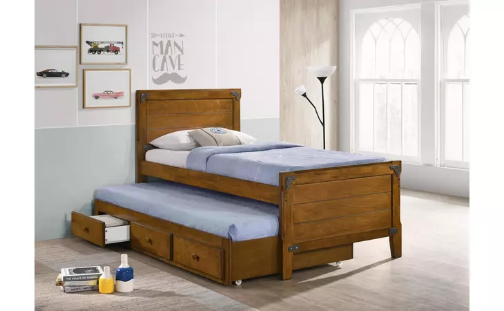 461371T  GRANGER TWIN CAPTAIN'S BED WITH TRUNDLE RUSTIC HONEY