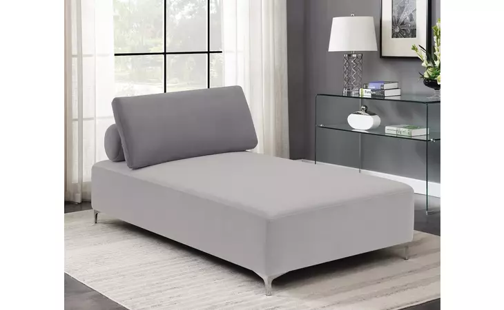 509060 UPHOLSTERED ACCENT CHAISE WITH REMOVABLE PILLOW GREY COASTER  509060