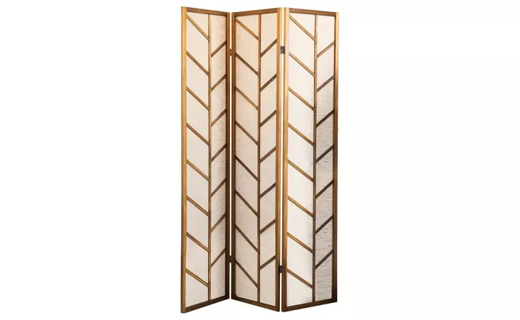 962923 FOLDABLE 3-PANEL SCREEN WALNUT AND LINEN COASTER  962923