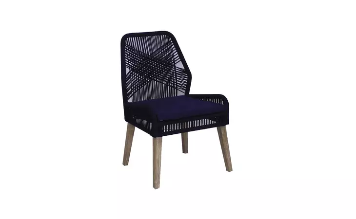 110034  SORREL WOVEN ROPE DINING CHAIRS DARK NAVY (SET OF 2)