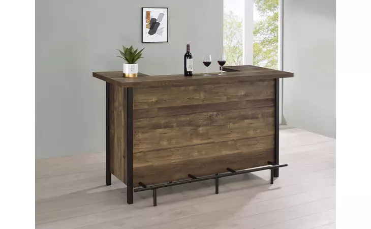 182104  RECTANGULAR STORAGE BAR UNIT RUSTIC OAK