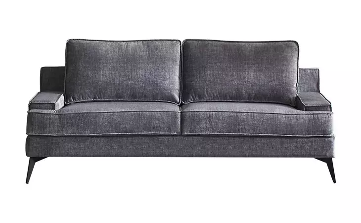 550941  MATTIE UPHOLSTERED RECESSED ARM SOFA CHARCOAL GREY