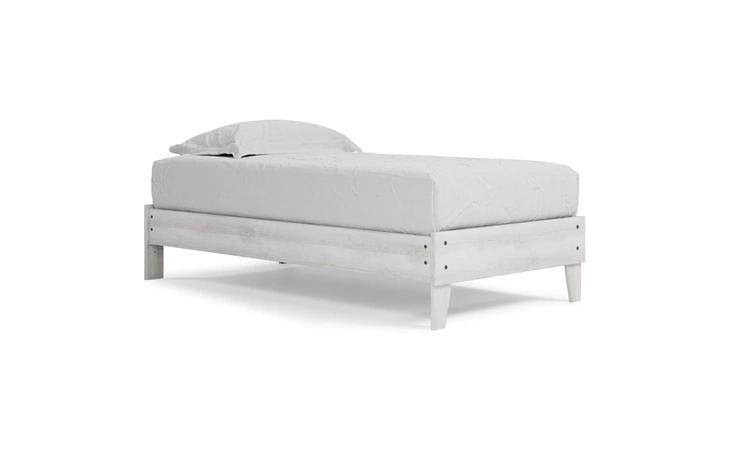 Shawburn TWIN PLATFORM BED ASHLEY White/Brown EB4121-111
