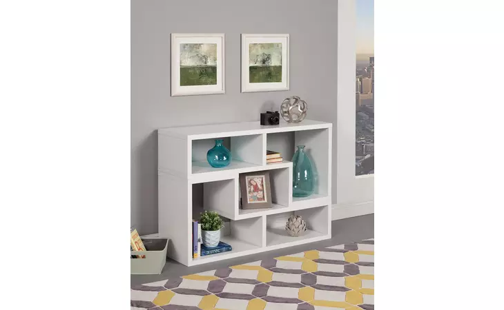 800330II  CONTEMPORARY WHITE CONVERTIBLE TV STAND AND BOOKCASE