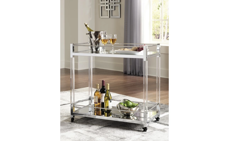 Chaseton BAR CART ASHLEY Clear/Silver Finish A4000501