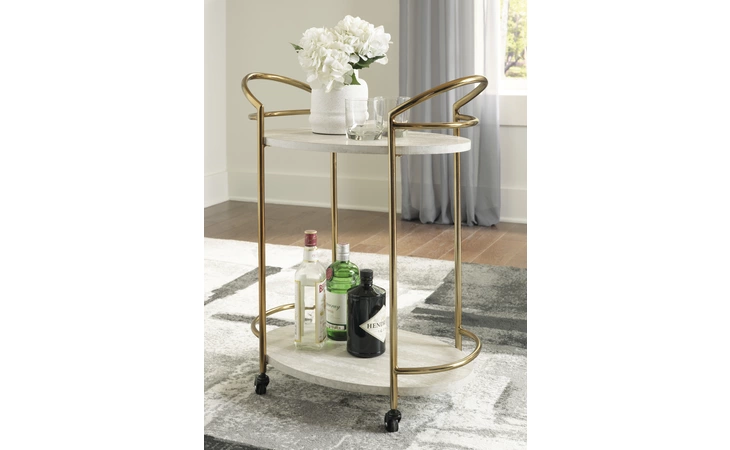 Tarica BAR CART ASHLEY Cream/Gold Finish A4000502