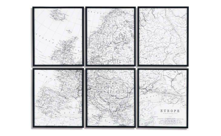 Avanworth WALL ART SET (6/CN) ASHLEY Black/White A8000335