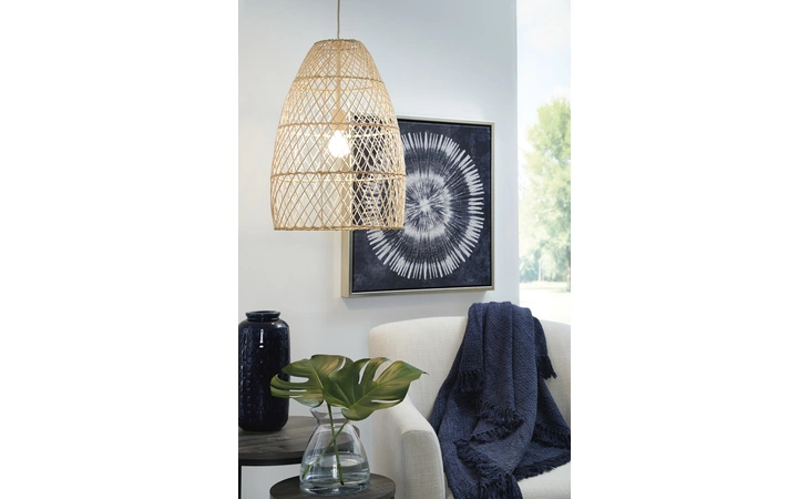 Calett RATTAN PENDANT LIGHT (1/CN) ASHLEY Beige L000348