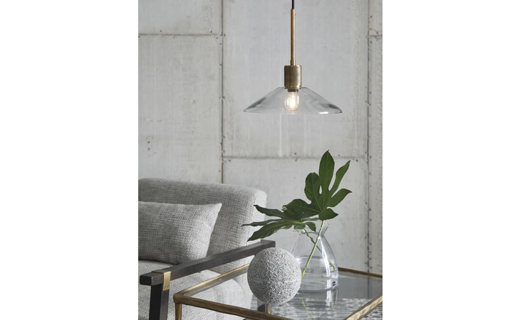 Chaness GLASS PENDANT LIGHT (1/CN) ASHLEY Clear/Brass L000718