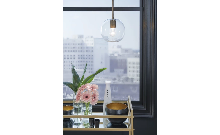 Cordunn GLASS PENDANT LIGHT (1/CN) ASHLEY Clear/Brass L000978
