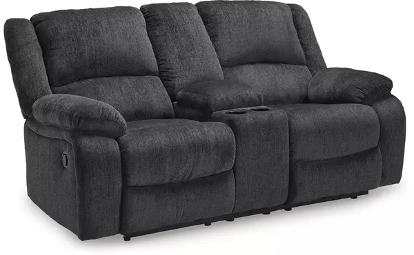DBL REC LOVESEAT W/CONSOLE ASHLEY Draycoll Slate 7650494C