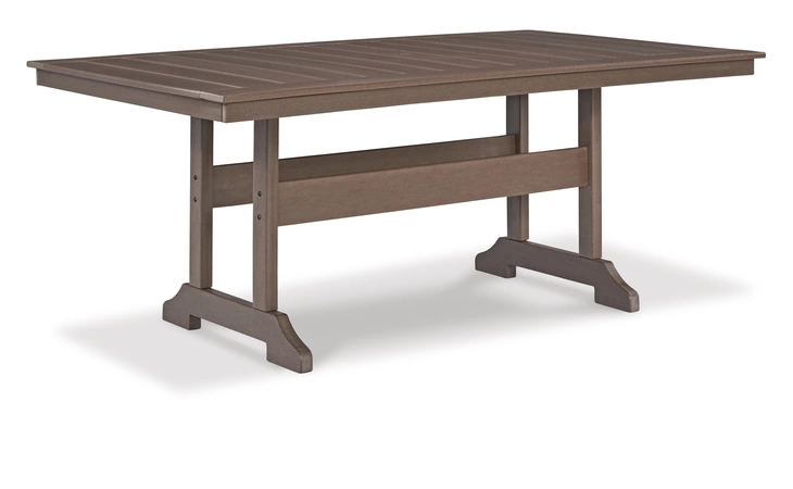 Emmeline RECT DINING TABLE W/UMB OPT ASHLEY Brown P420-625