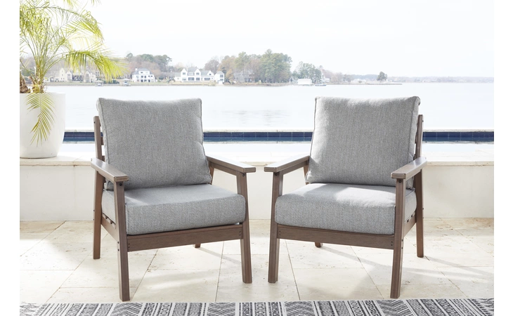 Emmeline LOUNGE CHAIR W/CUSHION (2/CN) ASHLEY Brown P420-820