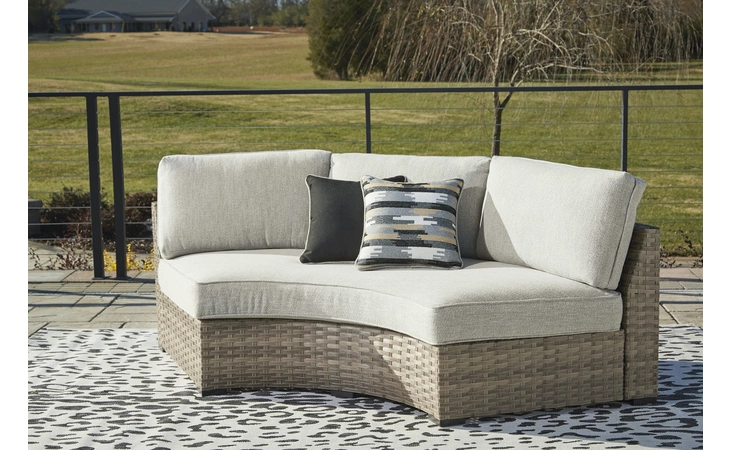 P458-861 Calworth CURVED LOVESEAT WITH CUSHION