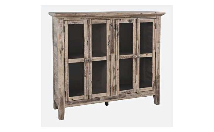 RUSTIC SHORES COLLECTION - ASSEMBLED 4 DOOR HIGH CABINET W/GLASS PANEL DOORS - ASSEMBLED RUSTIC SHORES COLLECTION - ASSEMBLED JOFRAN  2125-48