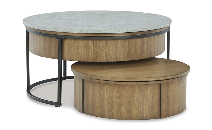 Fridley NESTING COFFEE TABLES (2/CN) ASHLEY Brown/Black T964-8