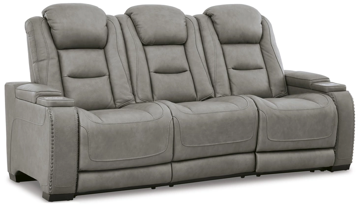 The Man-Den PWR REC SOFA WITH ADJ HEADREST ASHLEY Gray U8530515C