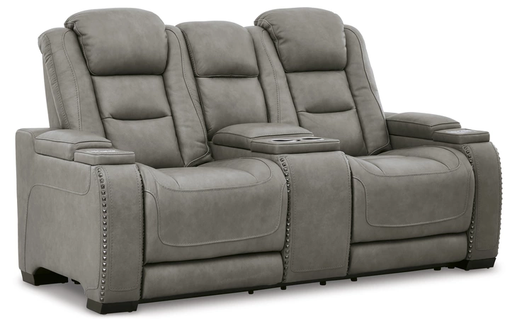 The Man-Den PWR REC LOVESEAT/CON/ADJ HDRST ASHLEY Gray U8530518C