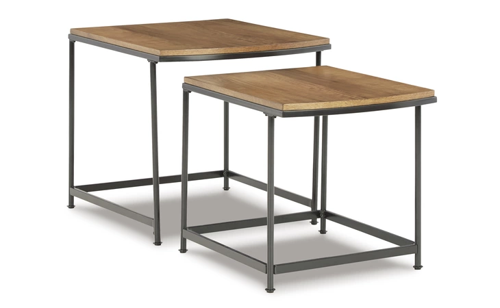 Drezmoore NESTING END TABLES (2/CN) ASHLEY Light Brown/Black T163-16