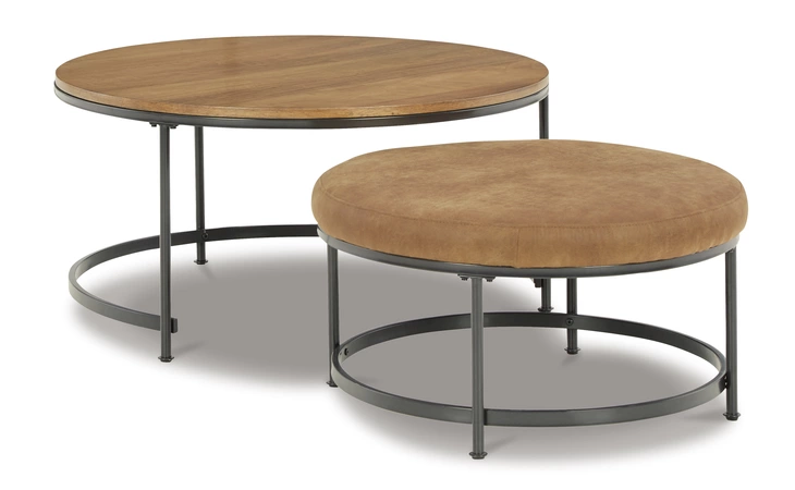 Drezmoore NESTING COFFEE TABLES (2/CN) ASHLEY Light Brown/Black T163-22