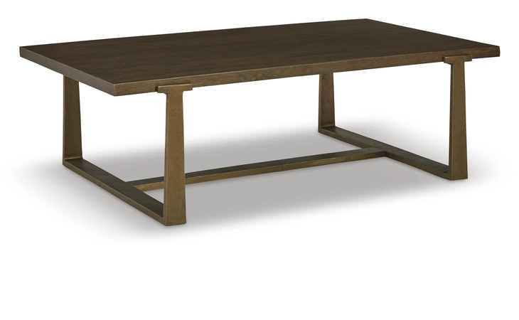Balintmore RECTANGULAR COFFEE TABLE ASHLEY Brown/Gold Finish T967-1